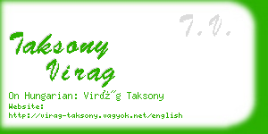 taksony virag business card